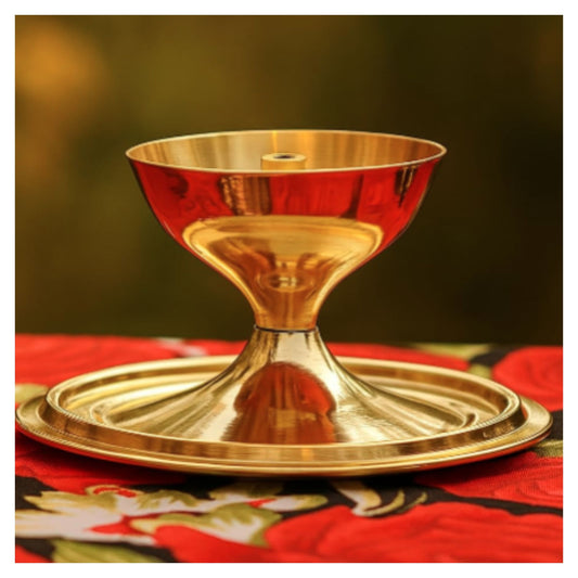 Decor Akhanddeep Brass Golden Diya