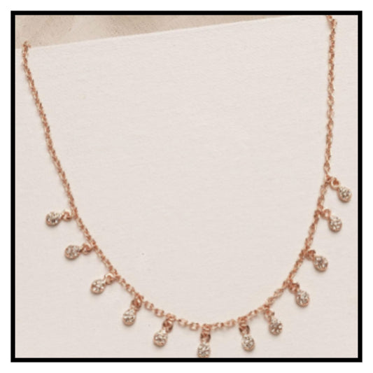 Women Rose Gold Stary Night Necklace
