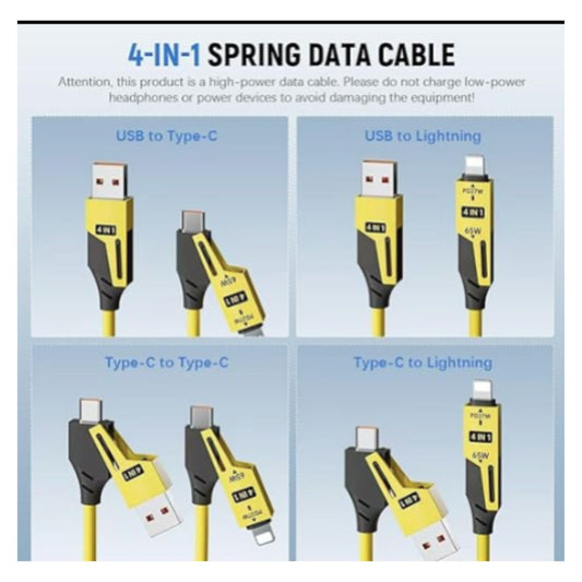 4 in 1 Spring Charging Cable
