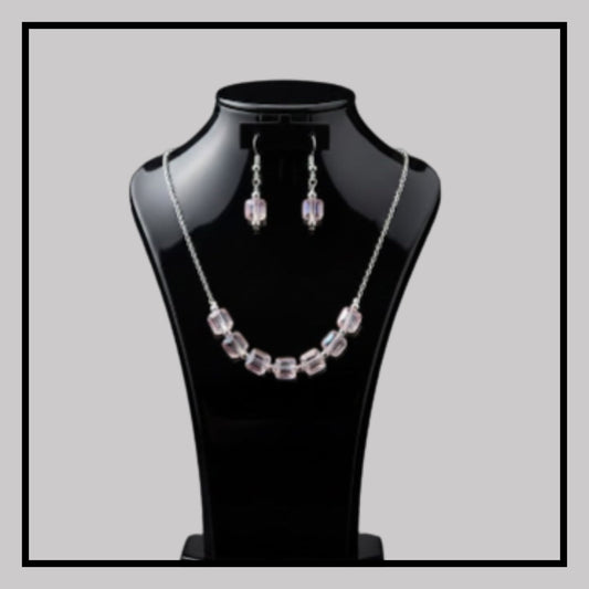 Sliver Plated Artificial Stones Studded Jewellery Set