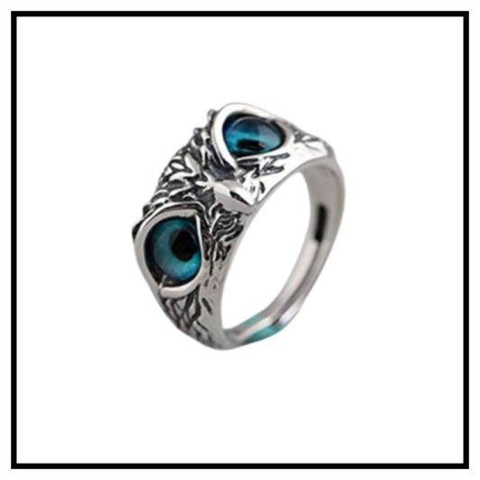Open Ring Retro Adjustable Creative Decorative Finger Ring Animal Alloy Owl Eye Ring