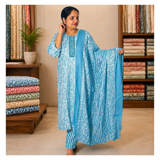 Surya Churidar Peacock Blue 5XL - S.NO 411718