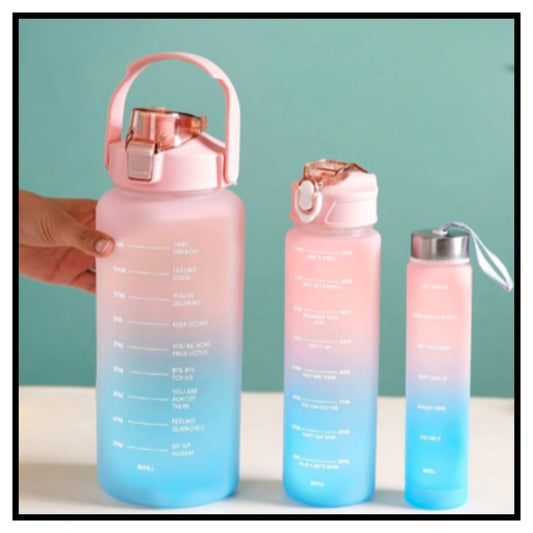 3 Water Bottle with Motivational Time Marker (Pack of 3)