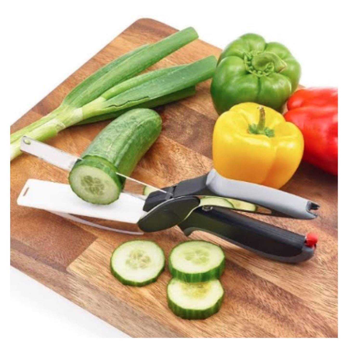 Multi Function Kitchen Vegetable Food Chopper Scissors With Spring Action And Locking Hinge