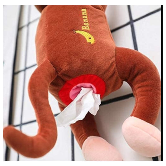 Monkey Home Office Car Hanging Paper Napkin Tissue Box Cover Holder