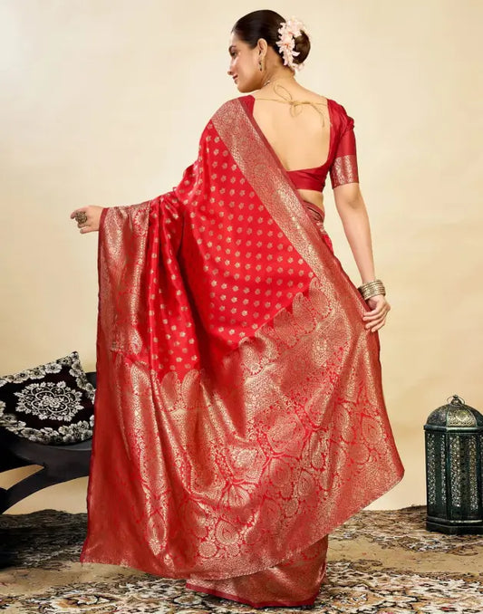Jacquard Saree Everyday Elegance Collection ( red, OS )