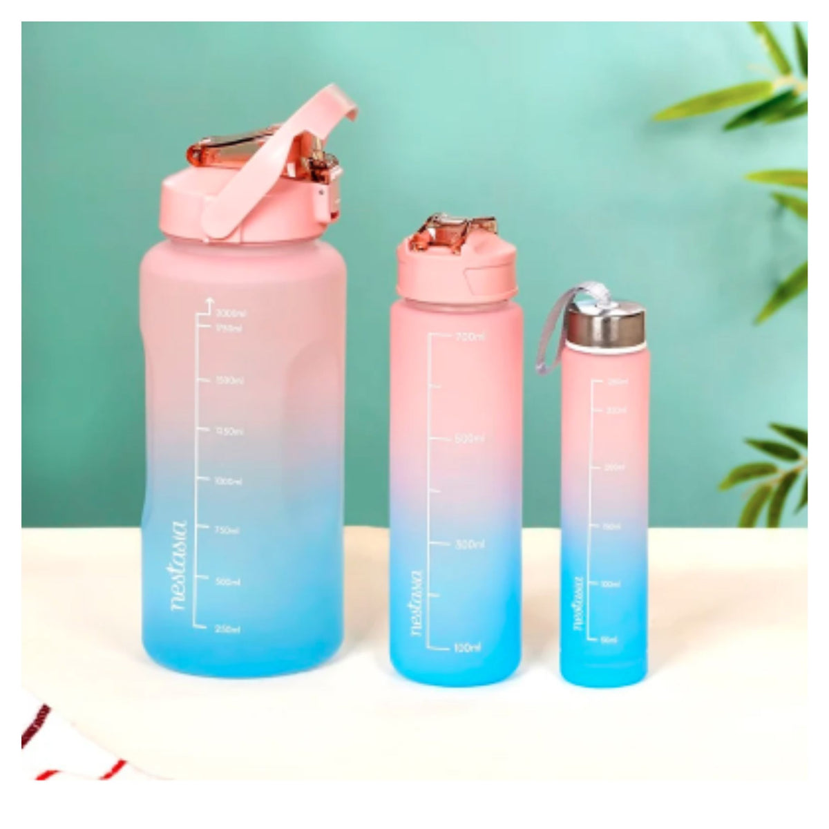 3 Water Bottle with Motivational Time Marker (Pack of 3)