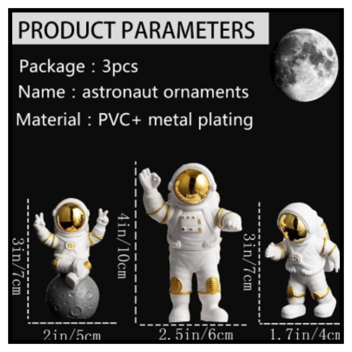 Resin Astronaut Spaceman Statue Ornament Home Office Desktop Figurine Decors