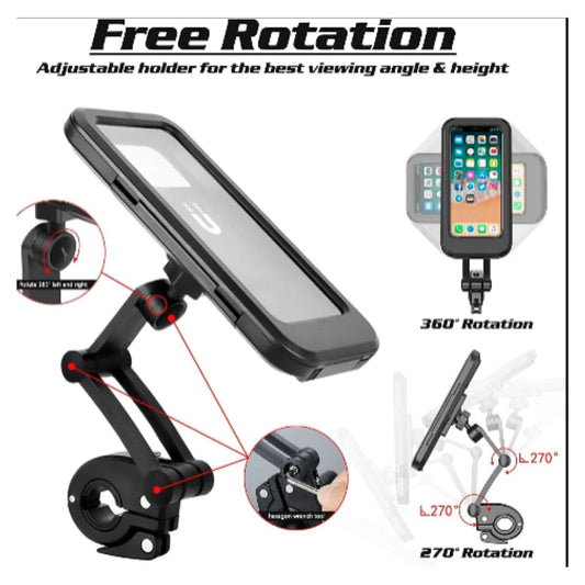 Bicycle Phone Holder With 360 Degree Free Rotation