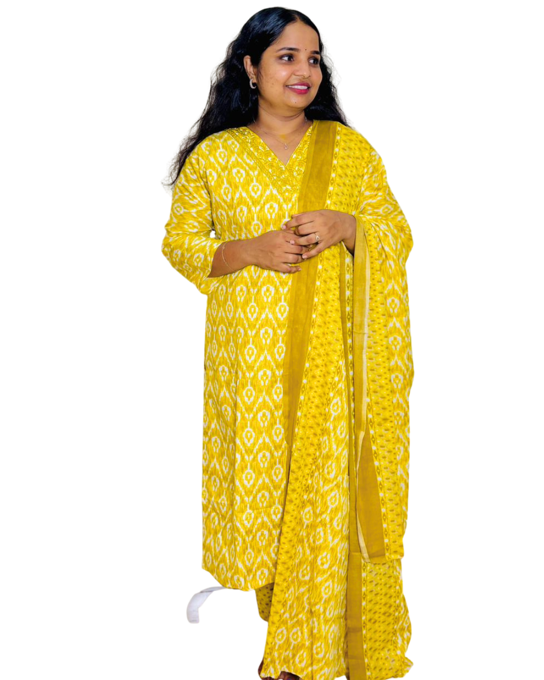 GAYATHRI CHURIDAR-MEHNDIYELLOW (414137) (XL)