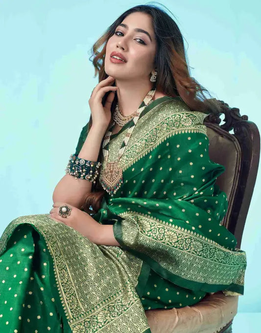 Jacquard Saree Everyday Elegance Collection ( green, OS )