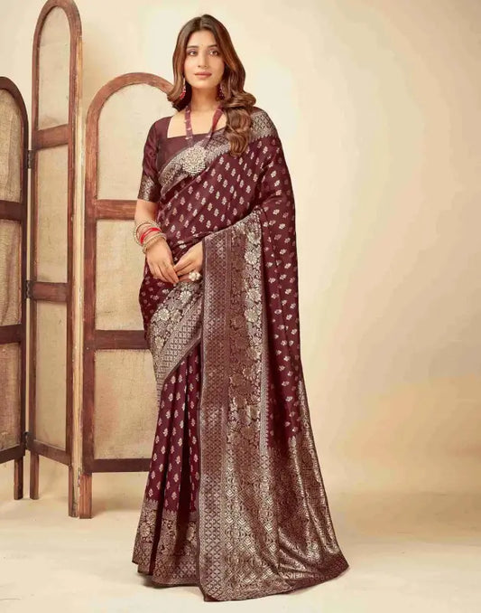 Jacquard Saree Timeless Grace Collection ( maroon, OS )