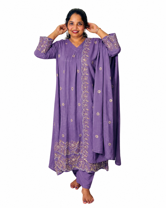 MAYURI CHURIDAR PURPLE (406118)