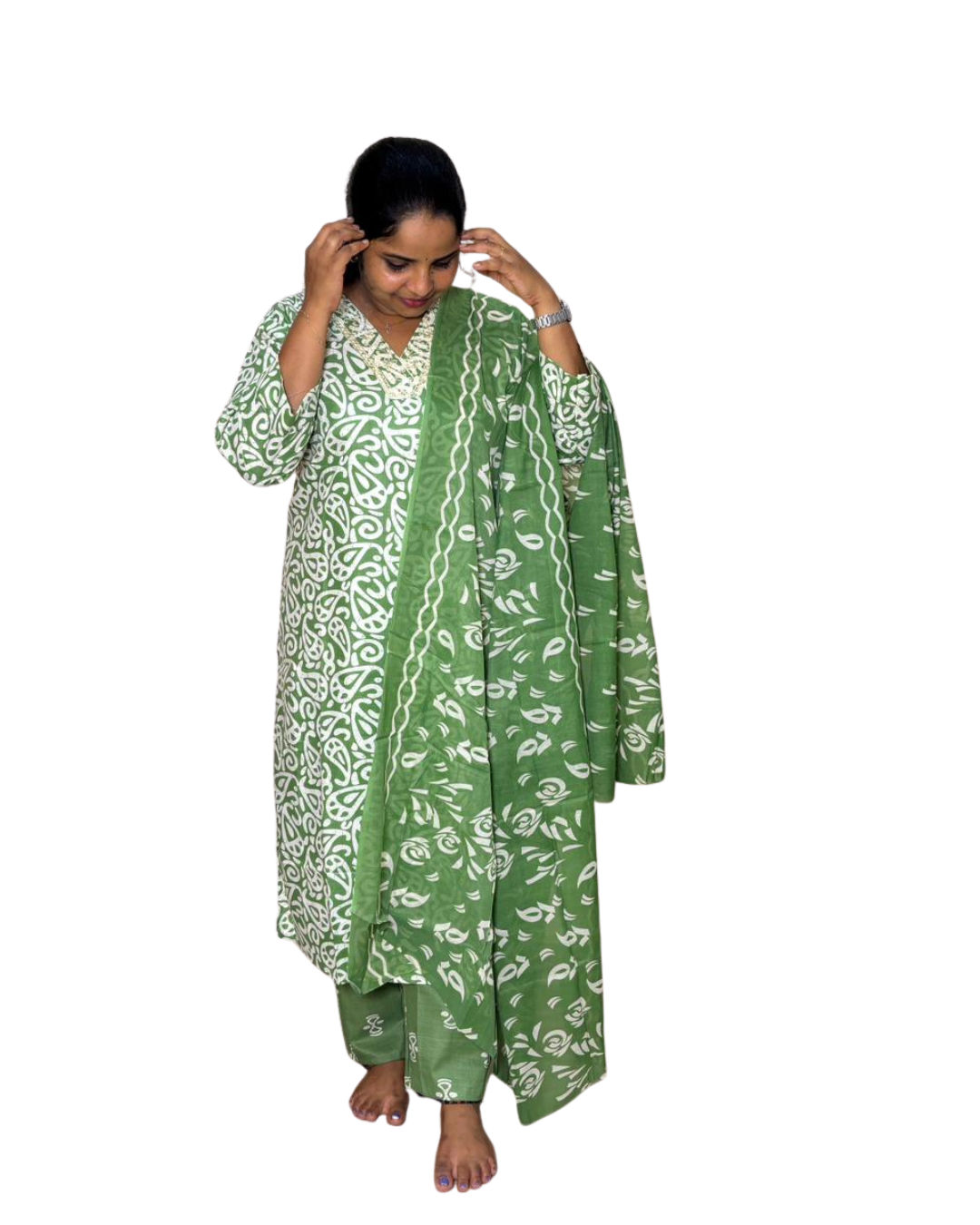 REGHA CHURIDAR-GREEN( 414138) (3XL)