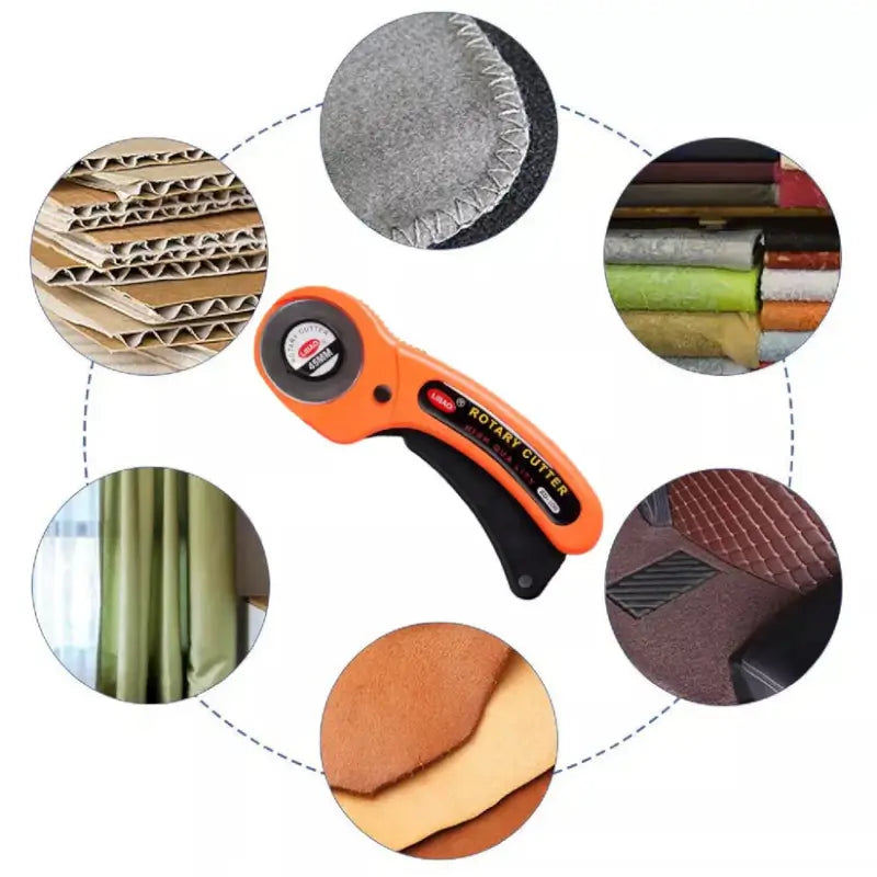 Heavy Duty 45mm Rotary Cutter for Fabric Leather Paper Quilting Sewing Craft DIY Cutting Tool with Safety Lock (1 Pc)
