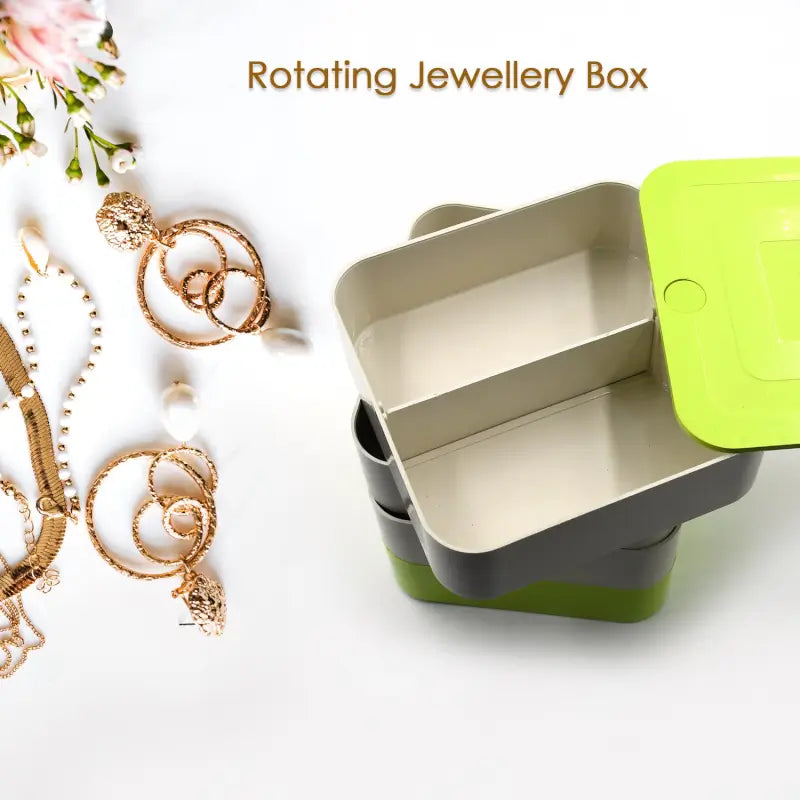 4 Layers Jewelry Box, 360 Degree Rotating Jewelry Box, Jewelry and Earring Organizer Box, Accessory Storage Box ( default, Standard ).