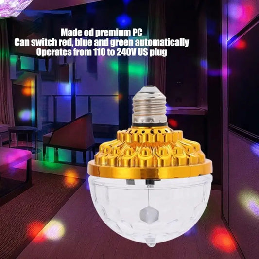 Colorful Disco Rotating Magic Ball LED Light Bulb with Sockets, Dazzling Crystal Disco Prom Stage Decor Light Bulb for Birthday Party Club Bar Halloween Christmas (Pack Of 1). ( default, OS )