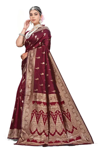 Jacquard Saree  The Royal Maroon Collection ( maroon, OS )