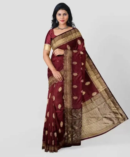 Banarasi Silk Saree  The Royal Maroon Grandeur Edition ( maroon, OS )