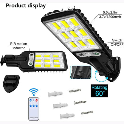 High-Power Solar LED Street Light with Motion Sensor & Remote Control ( default, OS )