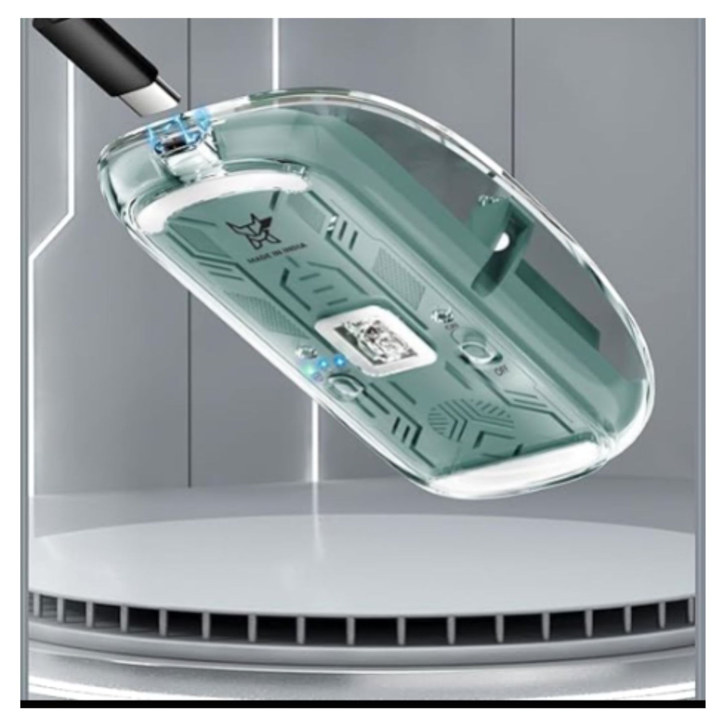 Transparent Wireless and Bluetooth Rechargeable Mouse