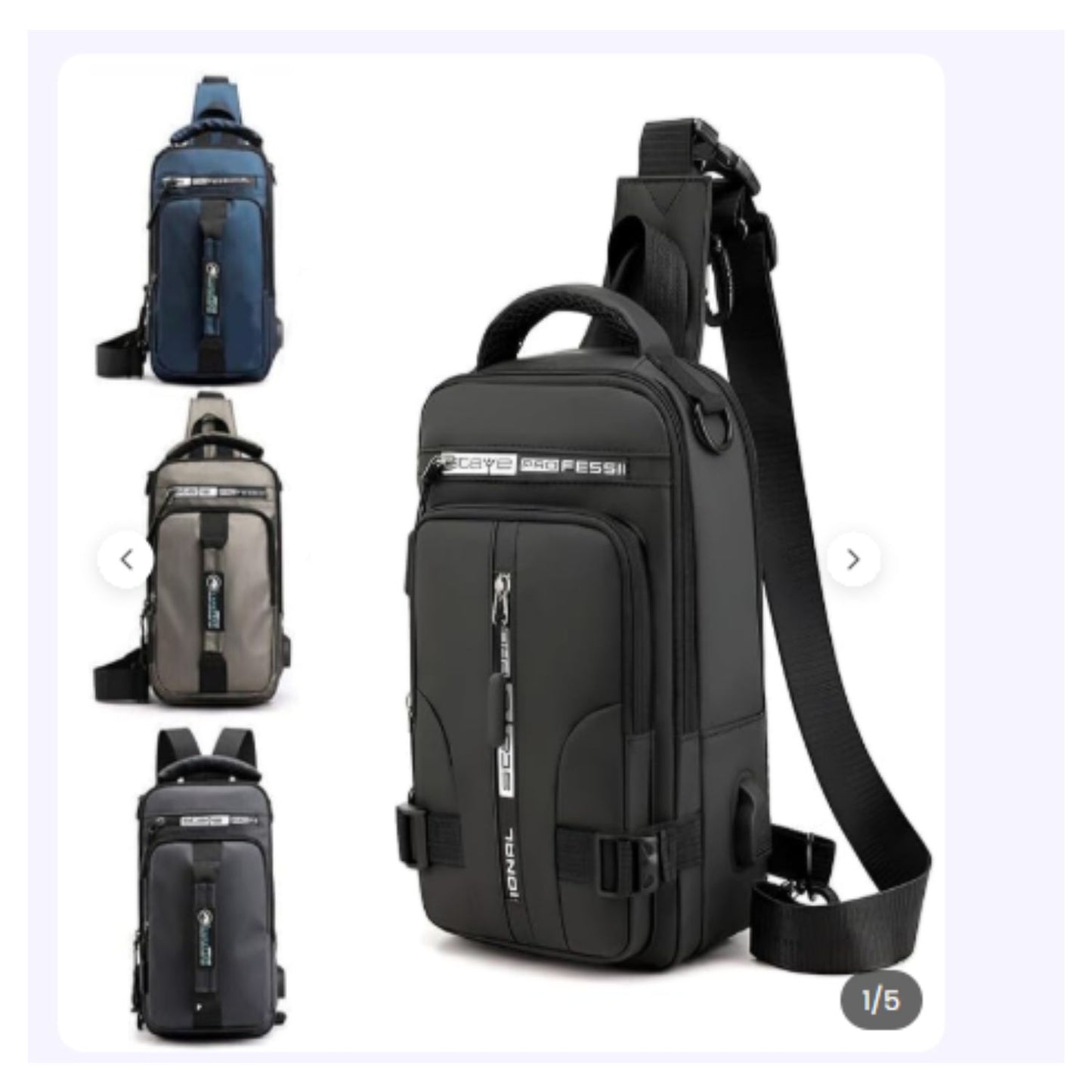 Waterproof Chest Sling Bag for Men Shoulder Gadget Organizer Crossbody Backpack