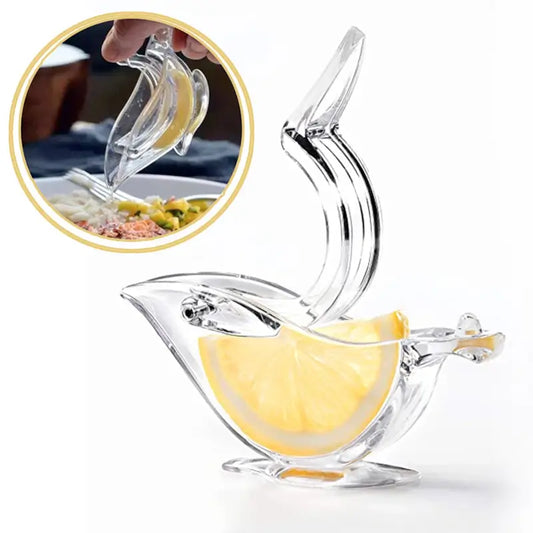 Manual Lemon Slice Squeezer, Portable Transparent Fruit Juicer, Orange Citrus Manual Bird Shape Hand Juicer for Orange Lemon Lime, for Kitchen (Color Box) ( default, Standard ).