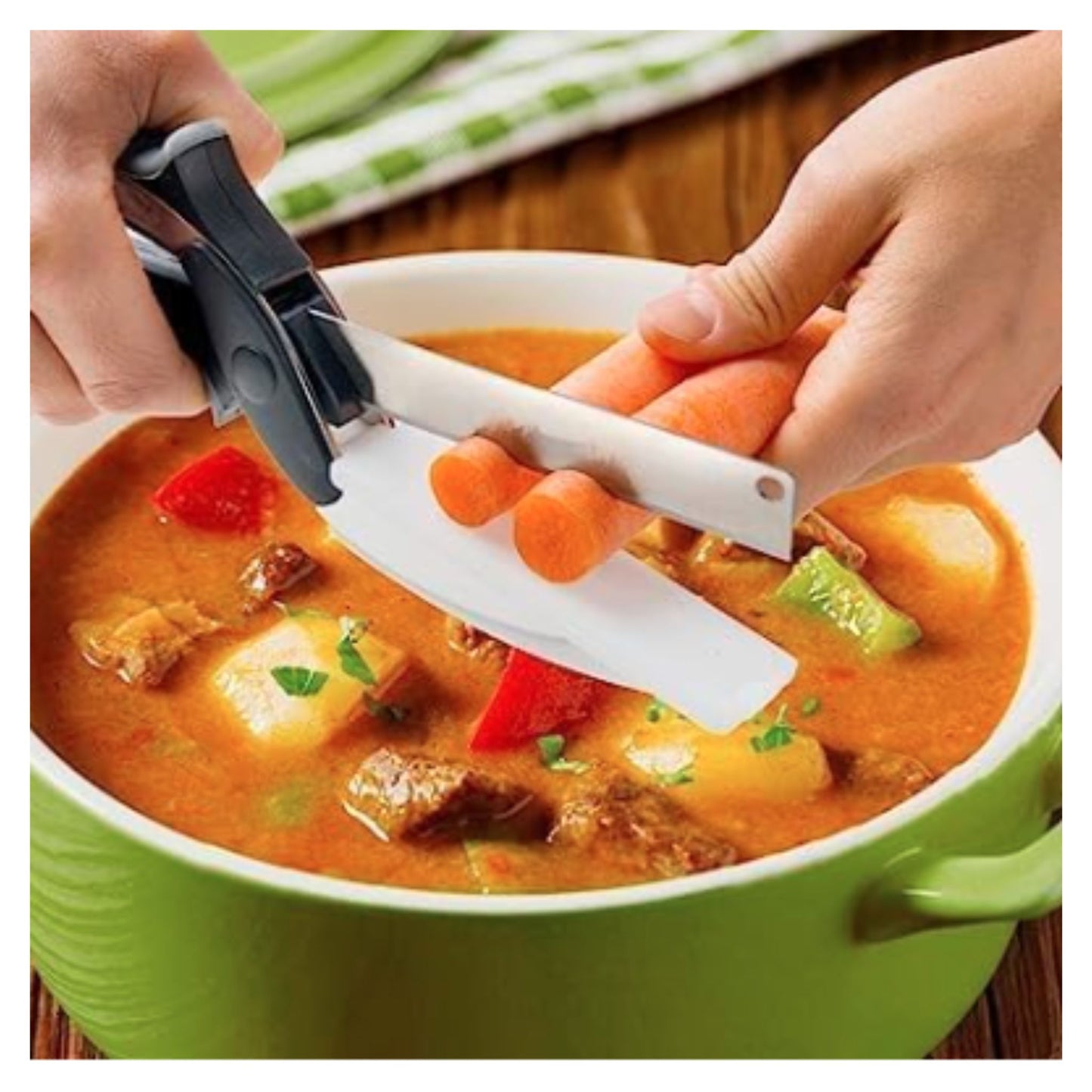 Multi Function Kitchen Vegetable Food Chopper Scissors With Spring Action And Locking Hinge