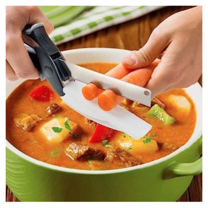 Multi Function Kitchen Vegetable Food Chopper Scissors With Spring Action And Locking Hinge