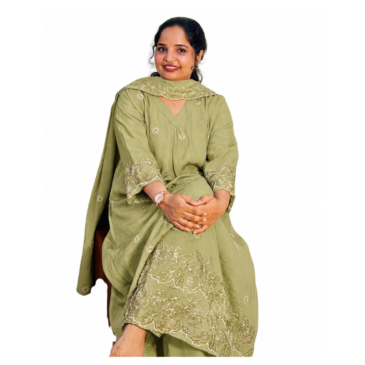 मयूरी चूड़ीदार लाइट ऑलिव 406118