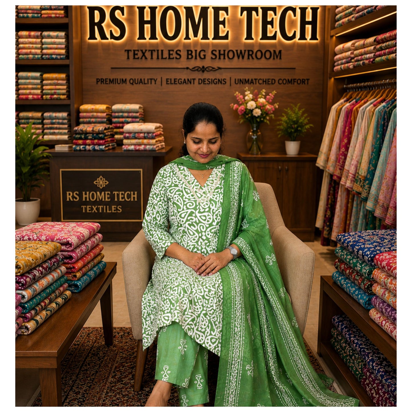 *Regha Green Churidar - 4XL | S.NO: 414138*