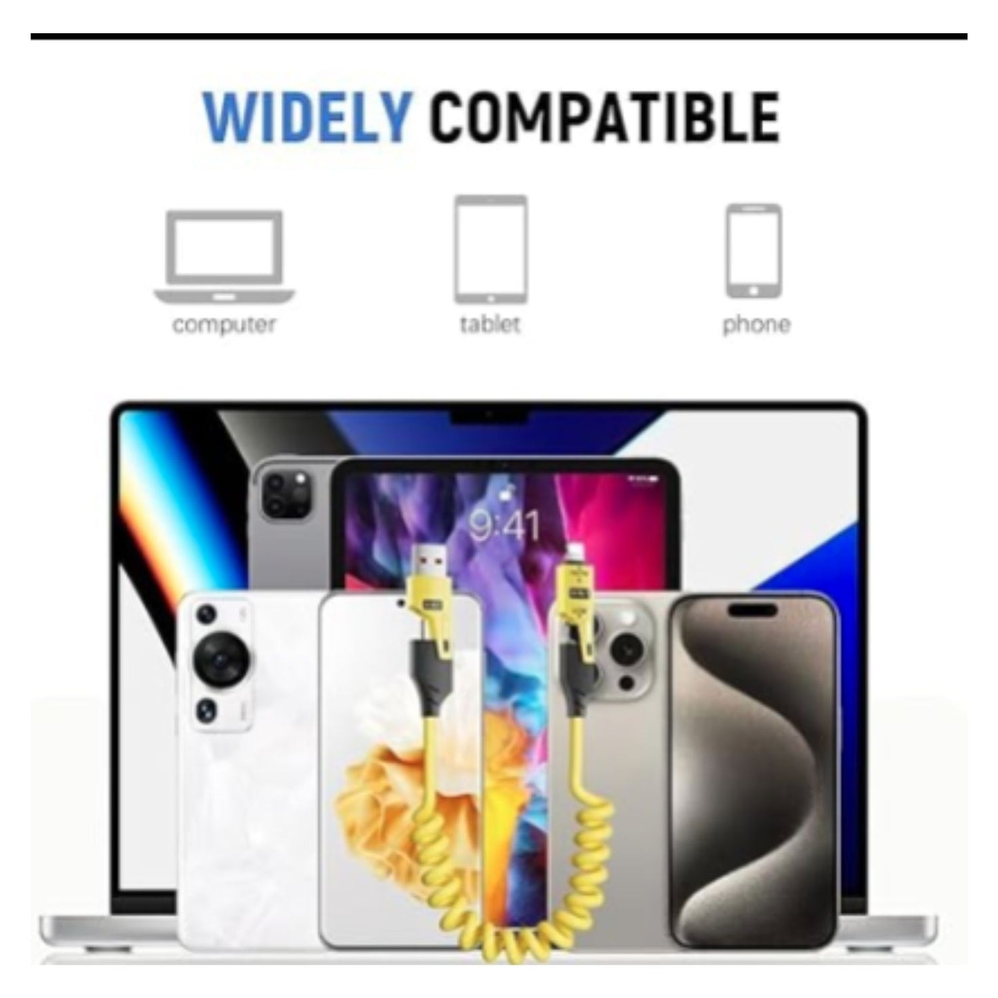 4 in 1 Spring Charging Cable