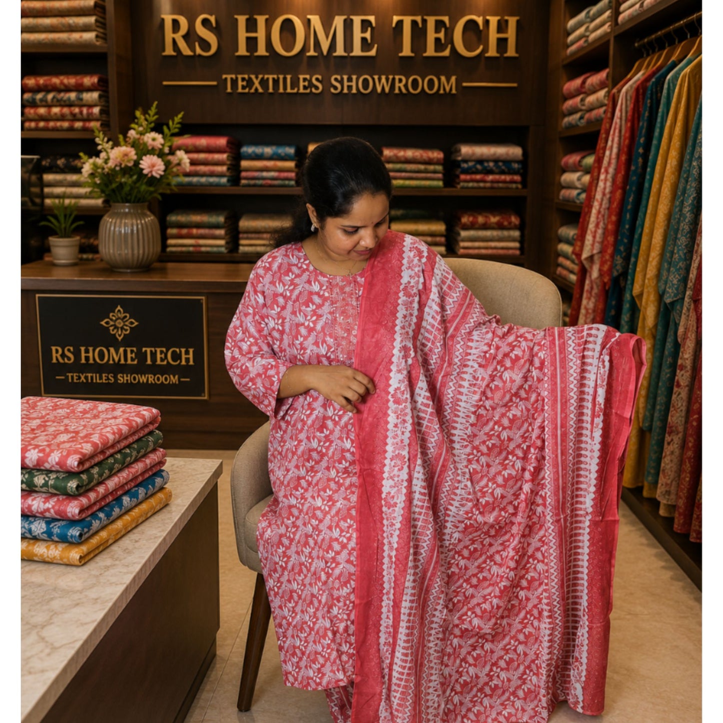 Regha Churidar Terracotta 5XL - S.NO 414138