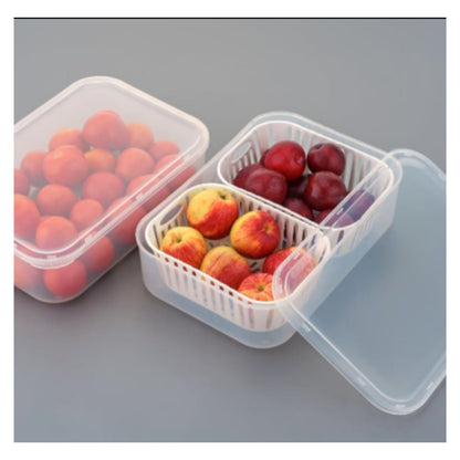 2 Compartments Food Container Leakproof Fresh-Keeping Storage Box
