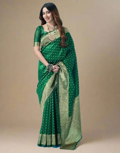 Jacquard Saree  Everyday Elegance Collection ( green, OS )