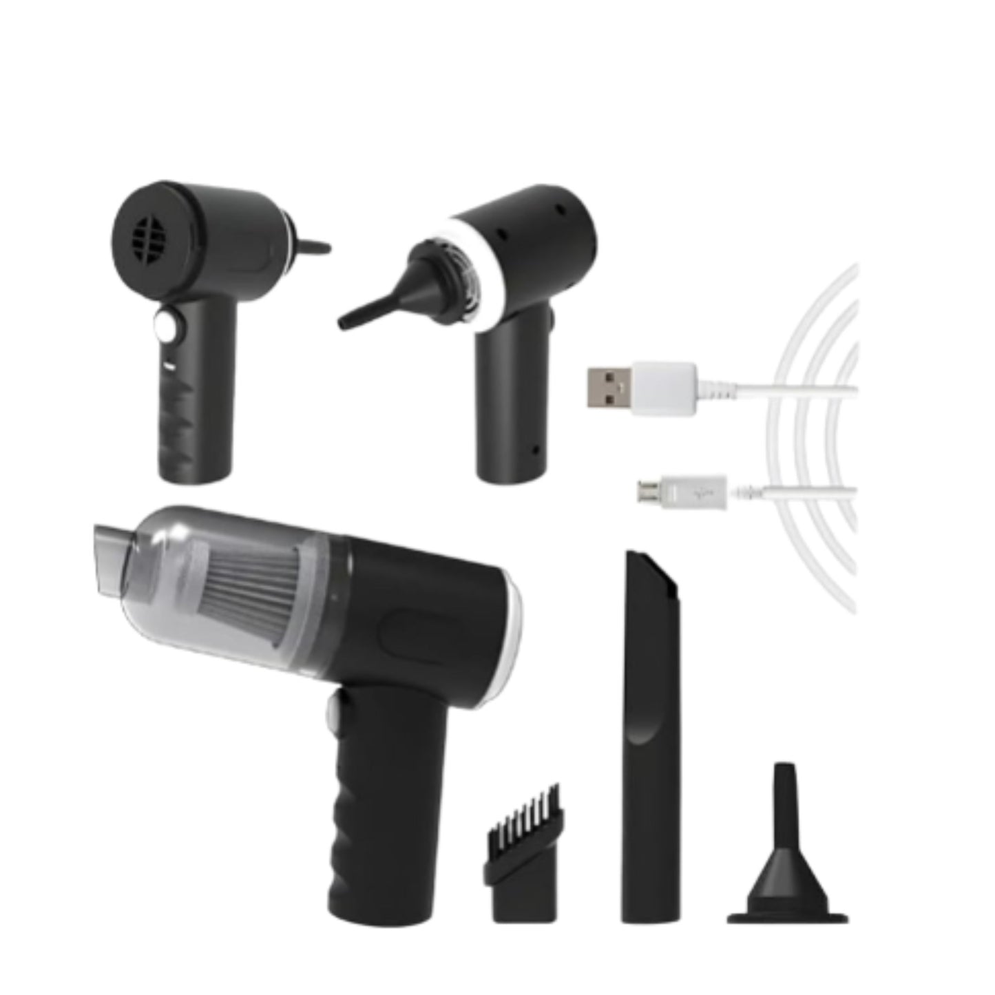 Portable Mini Vacuum Cleaner Kit For Car Home Office Keyboard With Blower And Nozzles