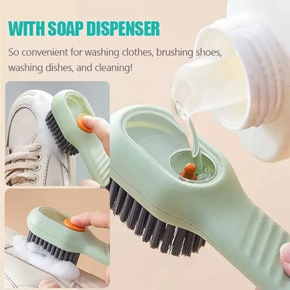 Multifunctional Scrubbing Brush with Liquid Soap Dispenser – Shoe & Clothes Cleaning