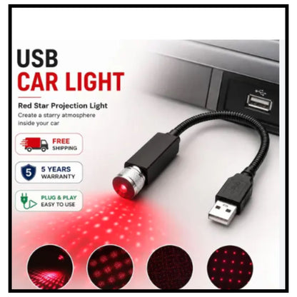 Interior Atmosphere LED Lamp Ambient USB Star Light Auto Roof Projector