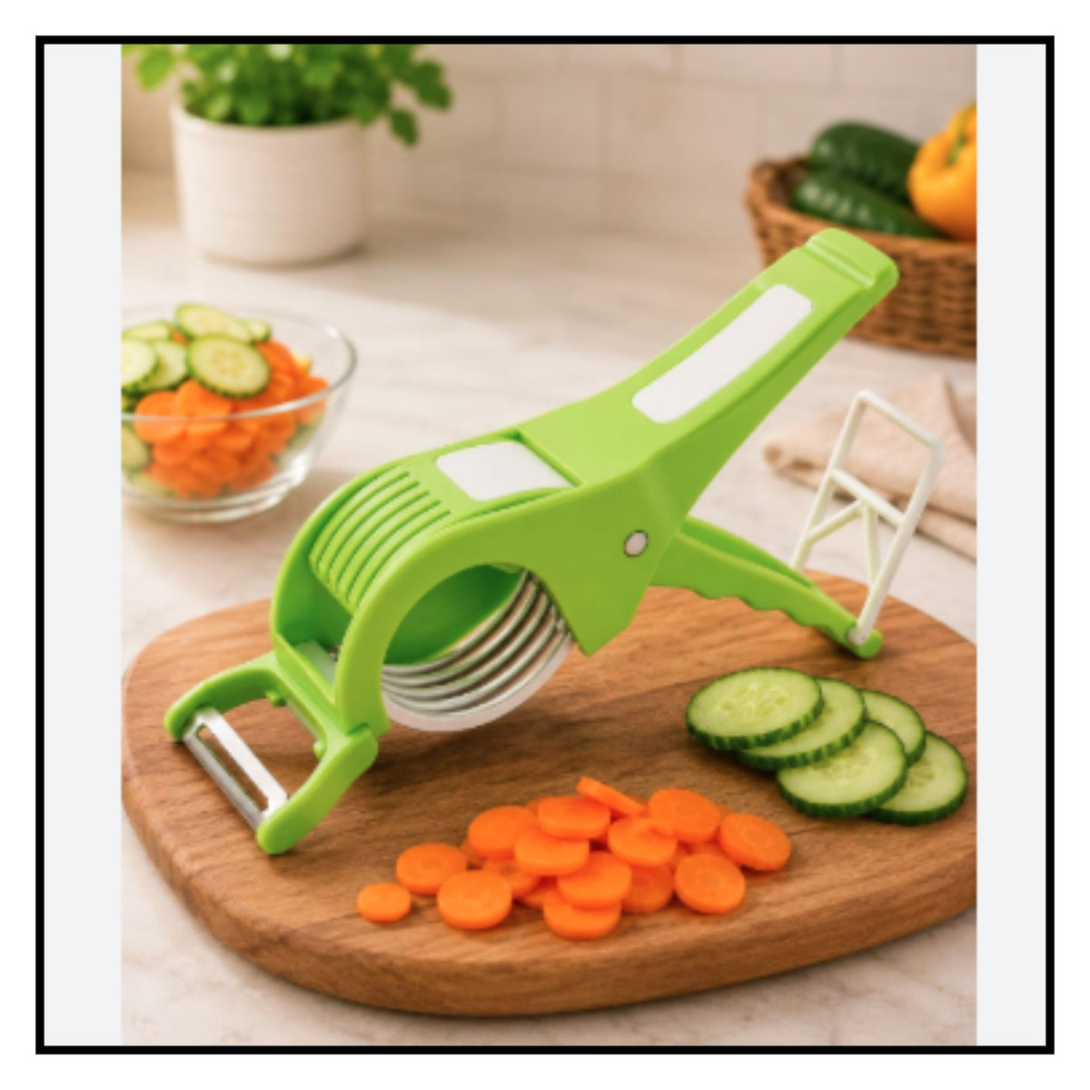 Plastic 2 in 1 Vegetable & Fruit Multi Cutter with Peeler