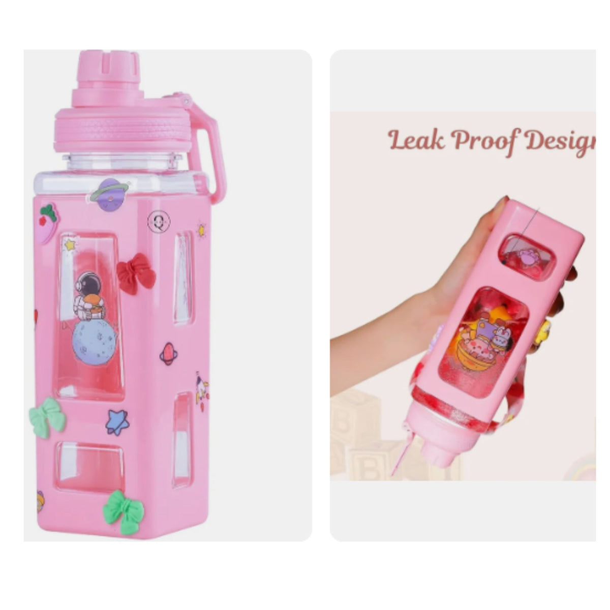 Kawaii Water Bottle with Lid and Straw (700 ml )