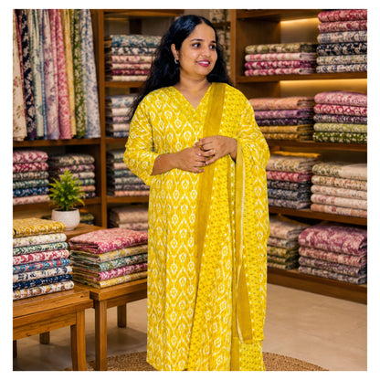 Gayathri Churidar Mehndi Yellow XL - S.NO 414137