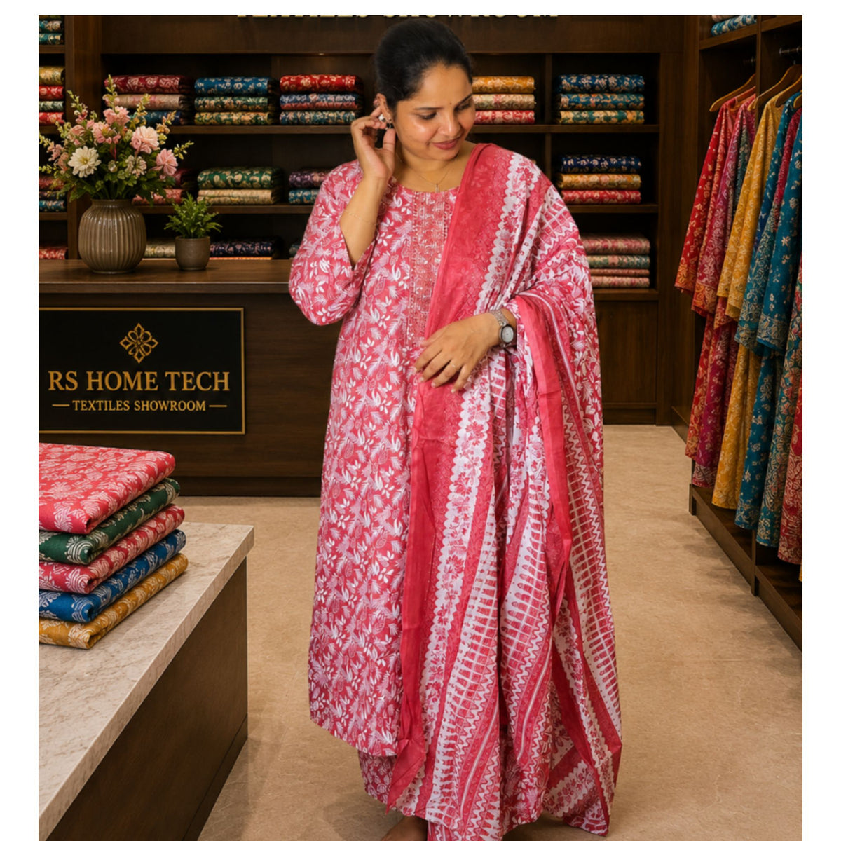 Regha Churidar Terracotta 5XL - S.NO 414138