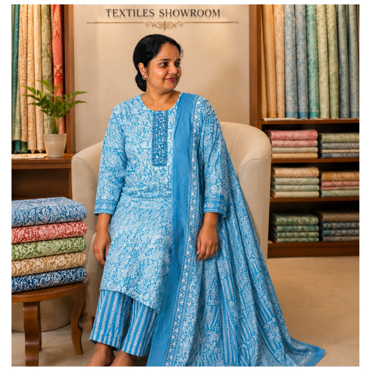 Surya Churidar Peacock Blue 5XL - S.NO 411718
