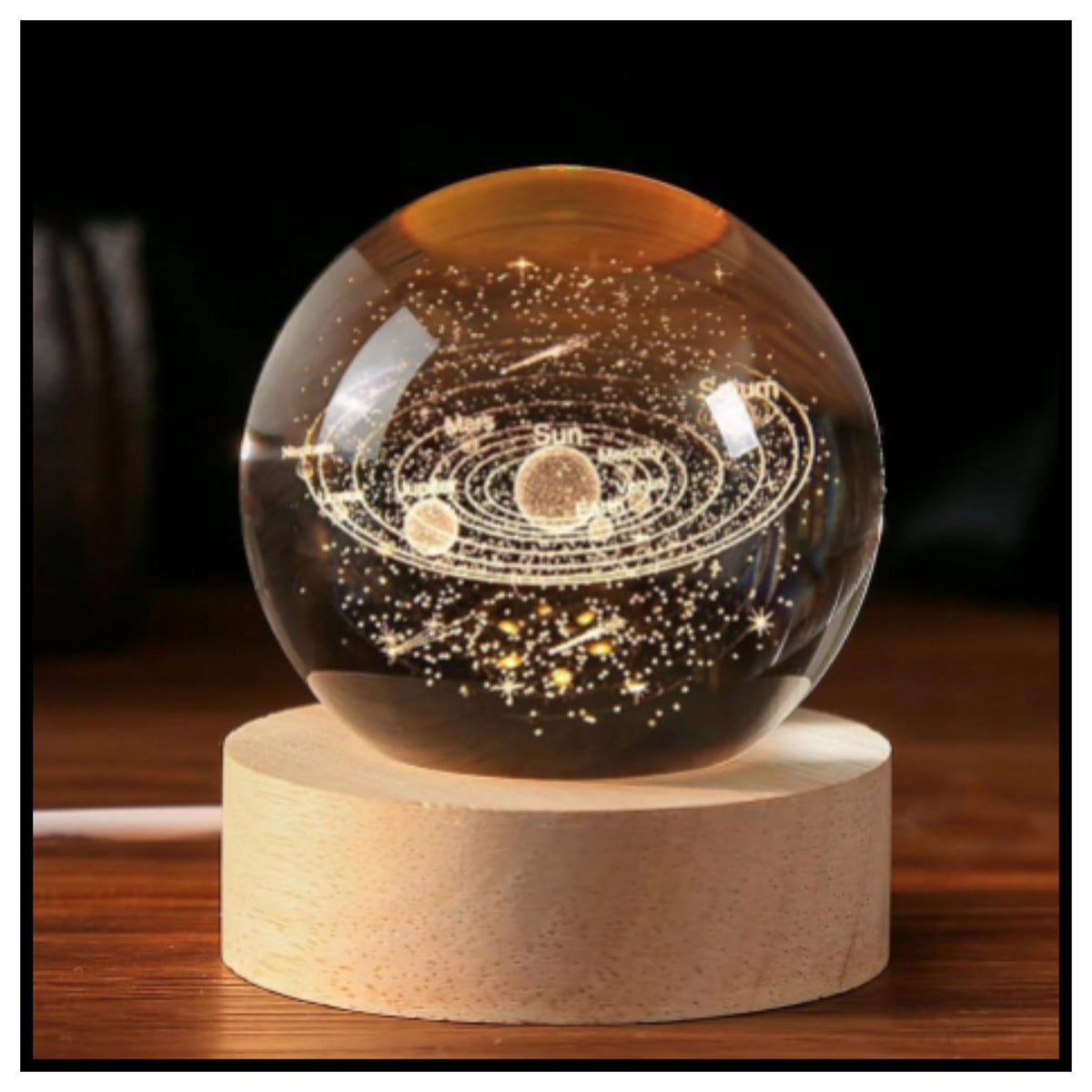Crystal ball Crystal Planet Night Light Laser Engraved Solar System Globe Astronomy Birthday Gift Home Desktop Decoration