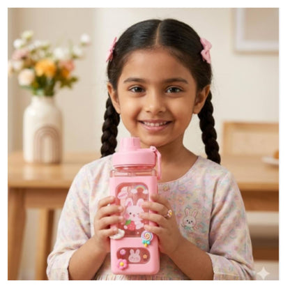 Kawaii Water Bottle with Lid and Straw (700 ml )
