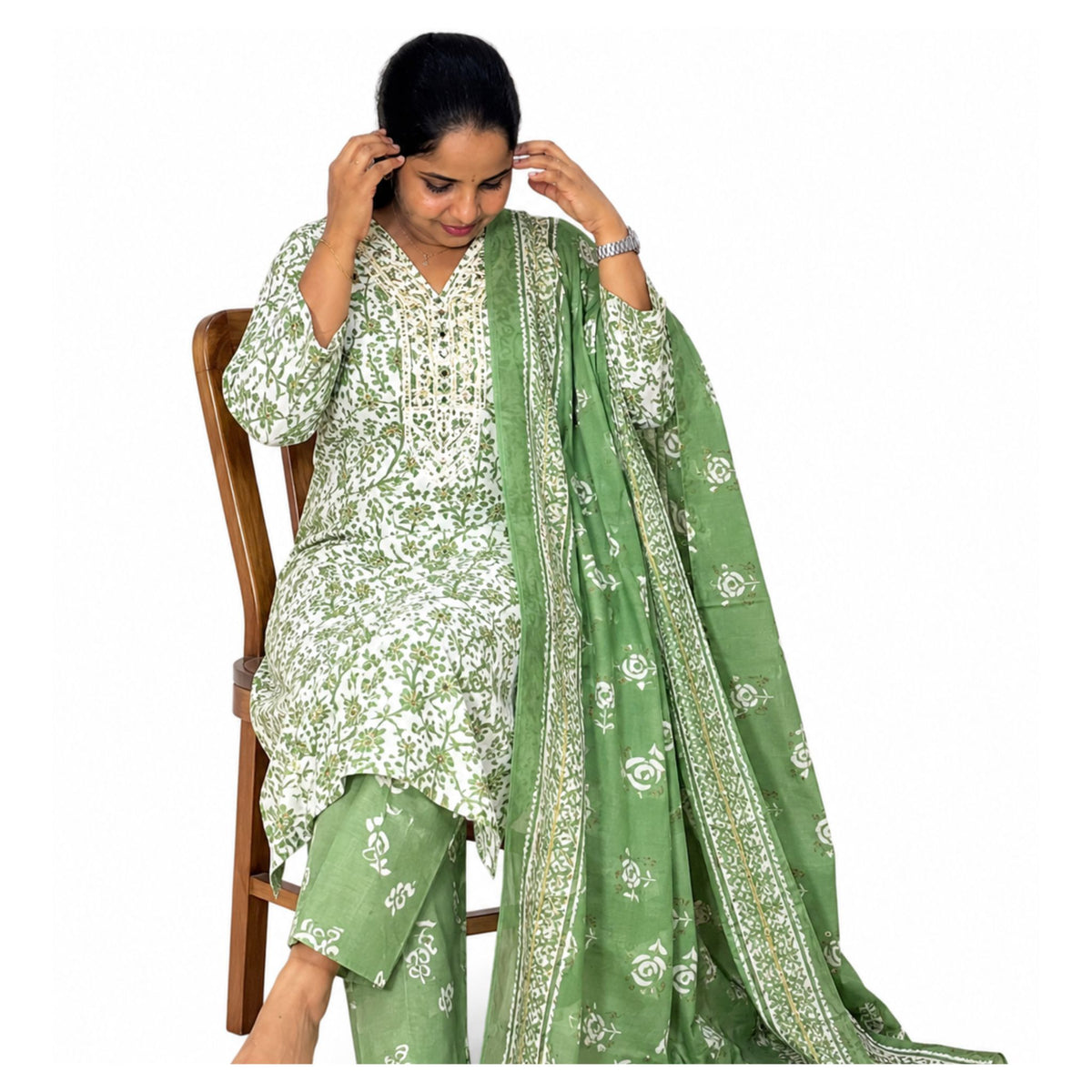 Regha Churidar Green 5XL - S.NO 414138