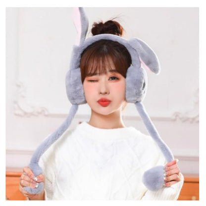 Cute rabbit jumping ear muffs for women