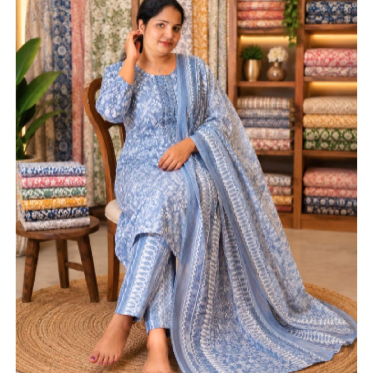 Gayathri Churidar Dark Olive Green L - S.NO 414137