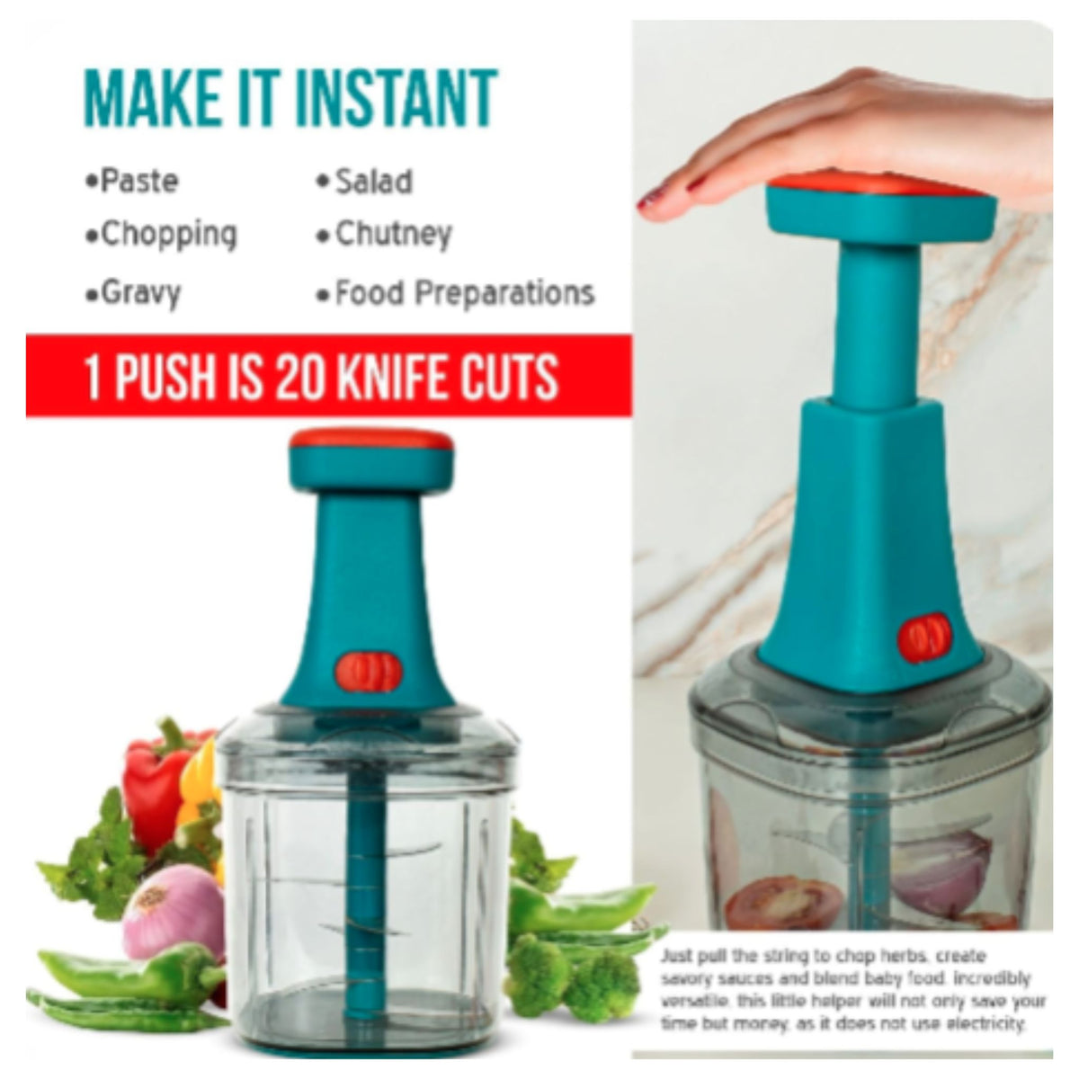 Manual Hand Press Push Chopper