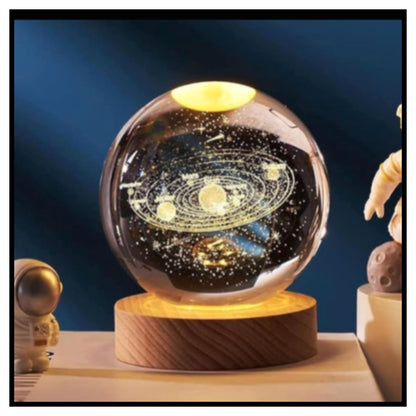 Crystal ball Crystal Planet Night Light Laser Engraved Solar System Globe Astronomy Birthday Gift Home Desktop Decoration